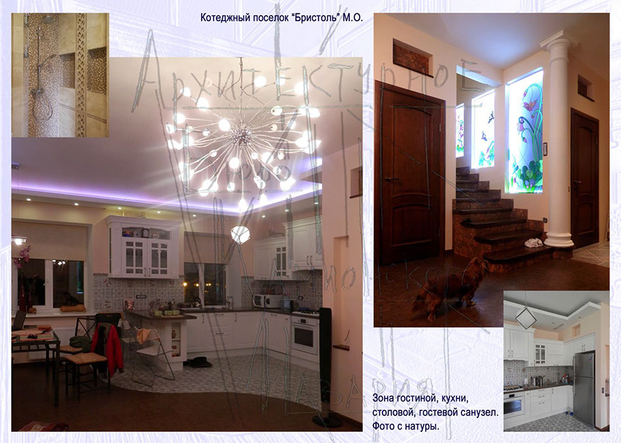 Фото дизайн - проекта интерьера загородного частного жилого дома, квартиры. Перепланировка