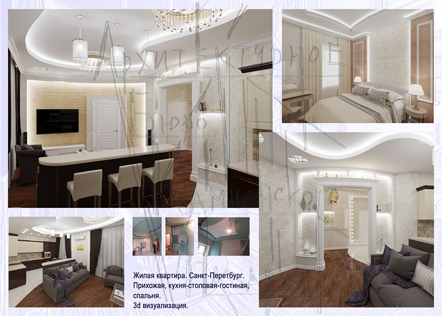 Фото дизайн - проекта интерьера загородного частного жилого дома, квартиры. Перепланировка