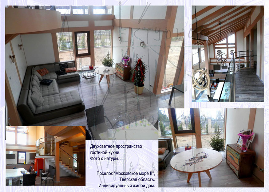 Фото дизайн - проекта интерьера загородного частного жилого дома, квартиры. Перепланировка